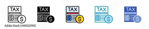 Withholding Tax  Icon Set Multiple Style Collection