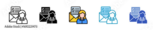 Employee Payslip  Icon Set Multiple Style Collection