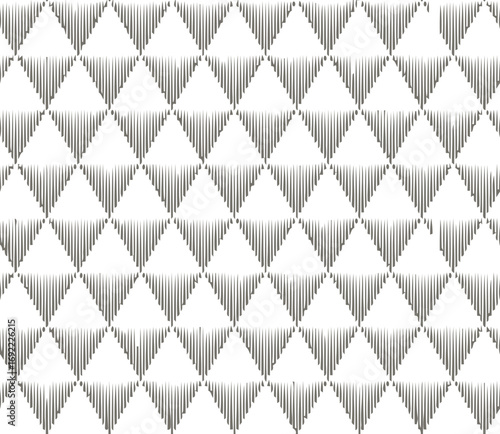 Geometric pattern of interlocking diamond shapes with vertical lines