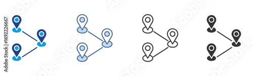 Routing Icon Set Multiple Style Collection