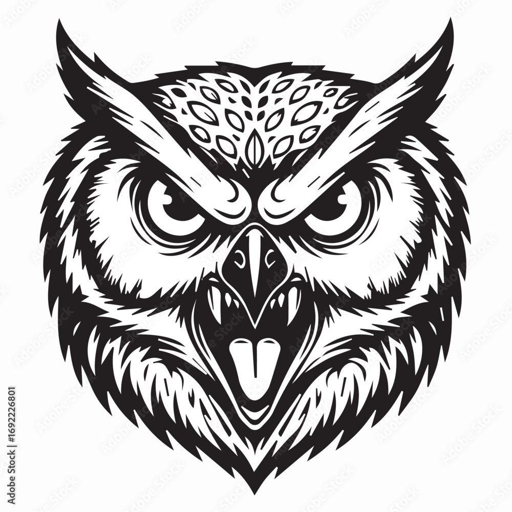 Obraz premium Owl mascot head vector illustration