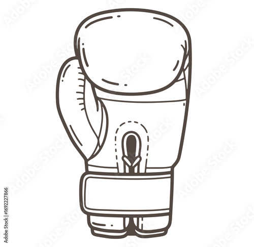 Simple outline illustration of a single boxing glove isolated on a white background