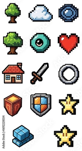 Pixel Art Game Assets - Fantasy Icons for RPG Development.