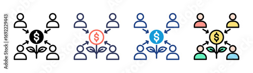 Crowdfunding Icon Set Multiple Style Collection