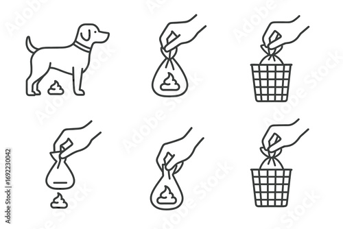 Step-by-step guide to properly disposing of dog waste icons