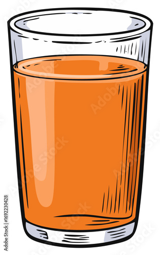 Glass of orange juice with a refreshing look