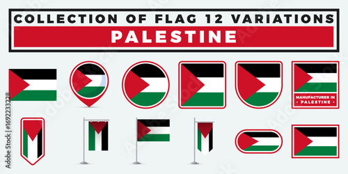 Palestine Flag Variations. A Collection of 12 Unique Designs