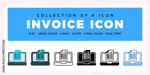 Pack of 6 Vector Invoice icon