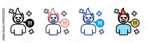 Angry Icon Set Multiple Style Collection