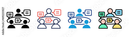 Meeting Icon Set Multiple Style Collection