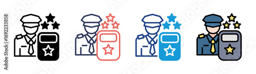 Police Icon Set Multiple Style Collection