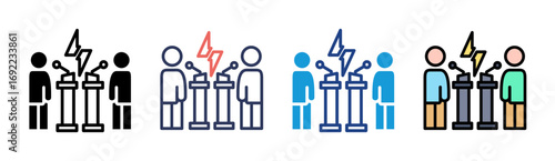 Debate Icon Set Multiple Style Collection