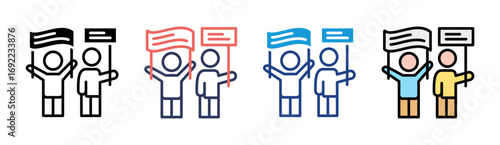 Protest Icon Set Multiple Style Collection