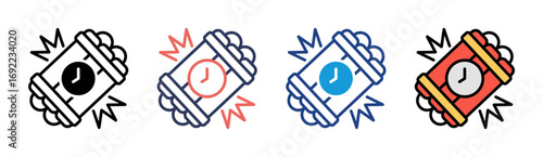 Bomb Icon Set Multiple Style Collection