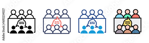 Discussion Icon Set Multiple Style Collection