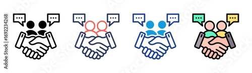 Negotiation Icon Set Multiple Style Collection
