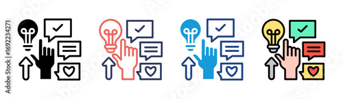 Opinion Icon Set Multiple Style Collection
