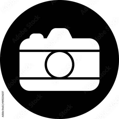 Camera icon in black flat and line style, photography device symbol pack, photo capture shoot equipment bundle, isolated on transparent background, vector illustration