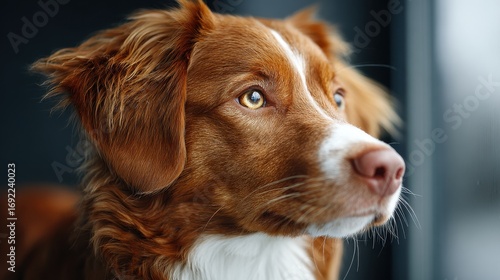 Portrait of Nova Scotia Duck Tolling Retriever Dog Looking Away