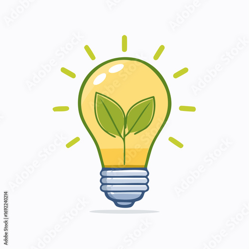 Illuminating Lightbulb With Growing Plant