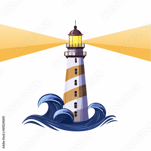 Lighthouse Guiding Through Waves