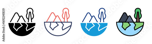 Glacier Icon Set Multiple Style Collection