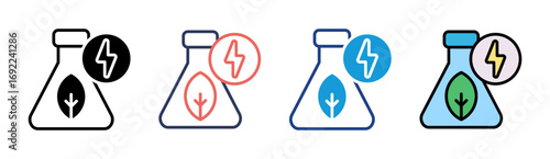 Bio Energy Icon Set Multiple Style Collection