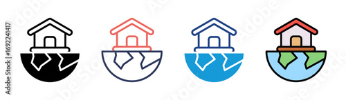 Green Shelter Icon Set Multiple Style Collection