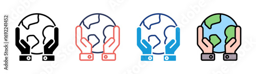 Earth Care Icon Set Multiple Style Collection