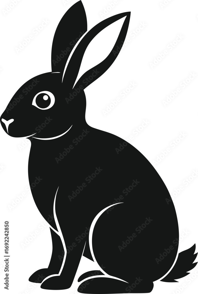 Obraz premium black and white rabbit