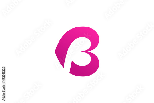 Letter B with heart logo icon design template elements