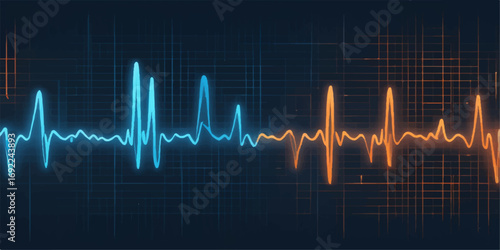 A graphic illustration of a green heartbeat on a cardiogram monitor