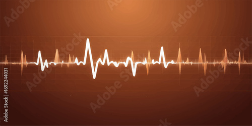 Healthy medical cardiogram graph shows a steady heartbeat rhythm on an EKG monitor
