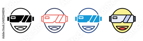 Ar Glasses Icon Set Multiple Style Collection