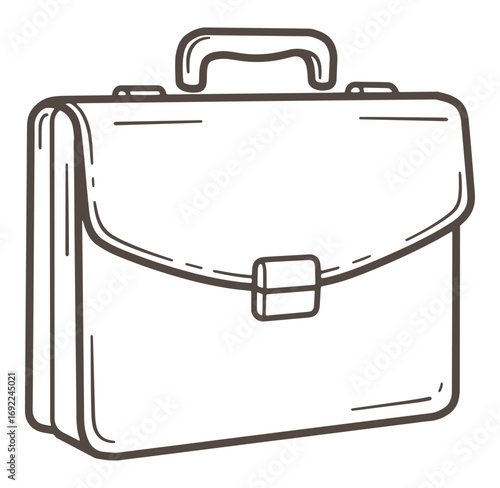 Vector illustration of a stylish briefcase in outlined minimalist modern design