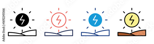 Solar Book Icon Set Multiple Style Collection