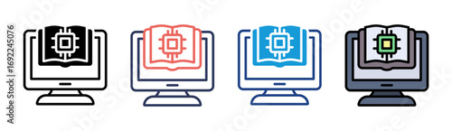 Ai Learning Icon Set Multiple Style Collection