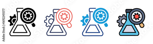 Bio Research Icon Set Multiple Style Collection