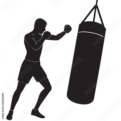illustration of a boxer training