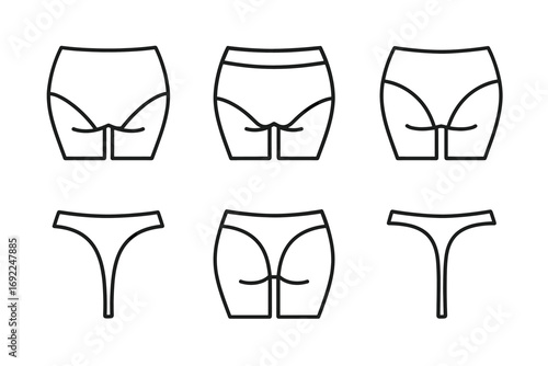 Outline of different underwear styles for women