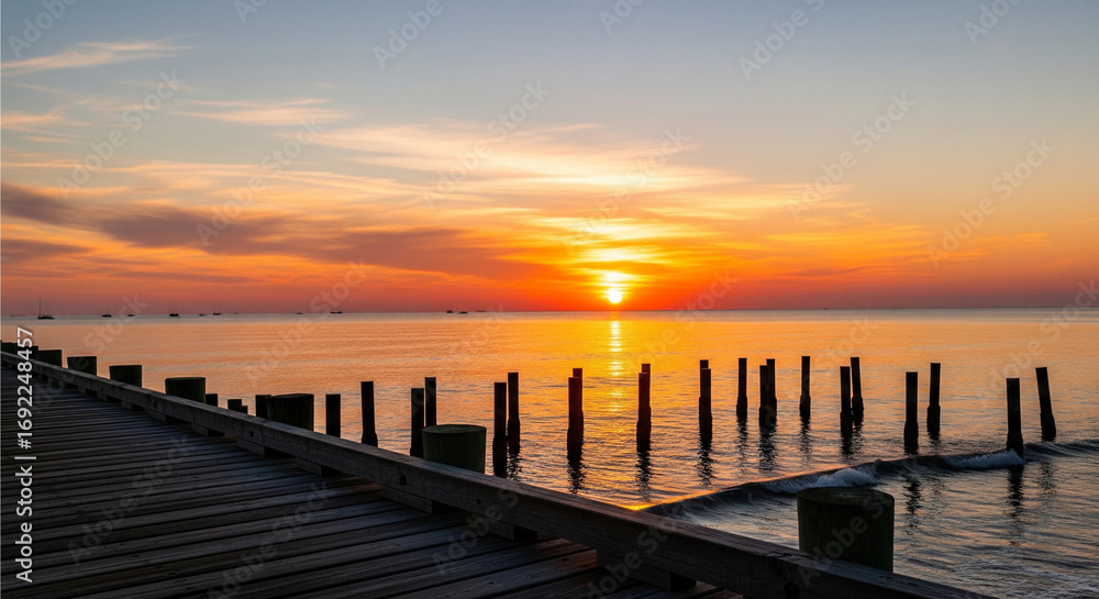 Fototapeta premium sunset at the pier