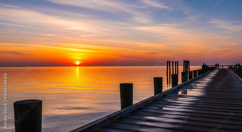 Fototapeta premium pier at sunset