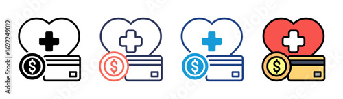 Medical Expense Icon Set Multiple Style Collection