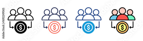 Beneficiary Icon Set Multiple Style Collection