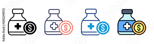 Medical Expense Icon Set Multiple Style Collection