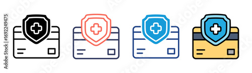 Debit Card Icon Set Multiple Style Collection