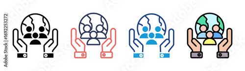 Social Responsibility Icon Set Multiple Style Collection