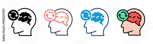 Positive Thinking Icon Set Multiple Style Collection