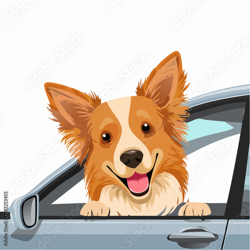 Dog Peeking Through Car Window