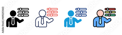 Self Management Icon Set Multiple Style Collection